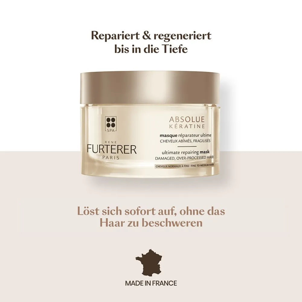Rene Furterer Reparatur & Stärkung|Hagel Nature|Absolue Kératine Aufbauende Keratin-Maske fein-normal 200 ml