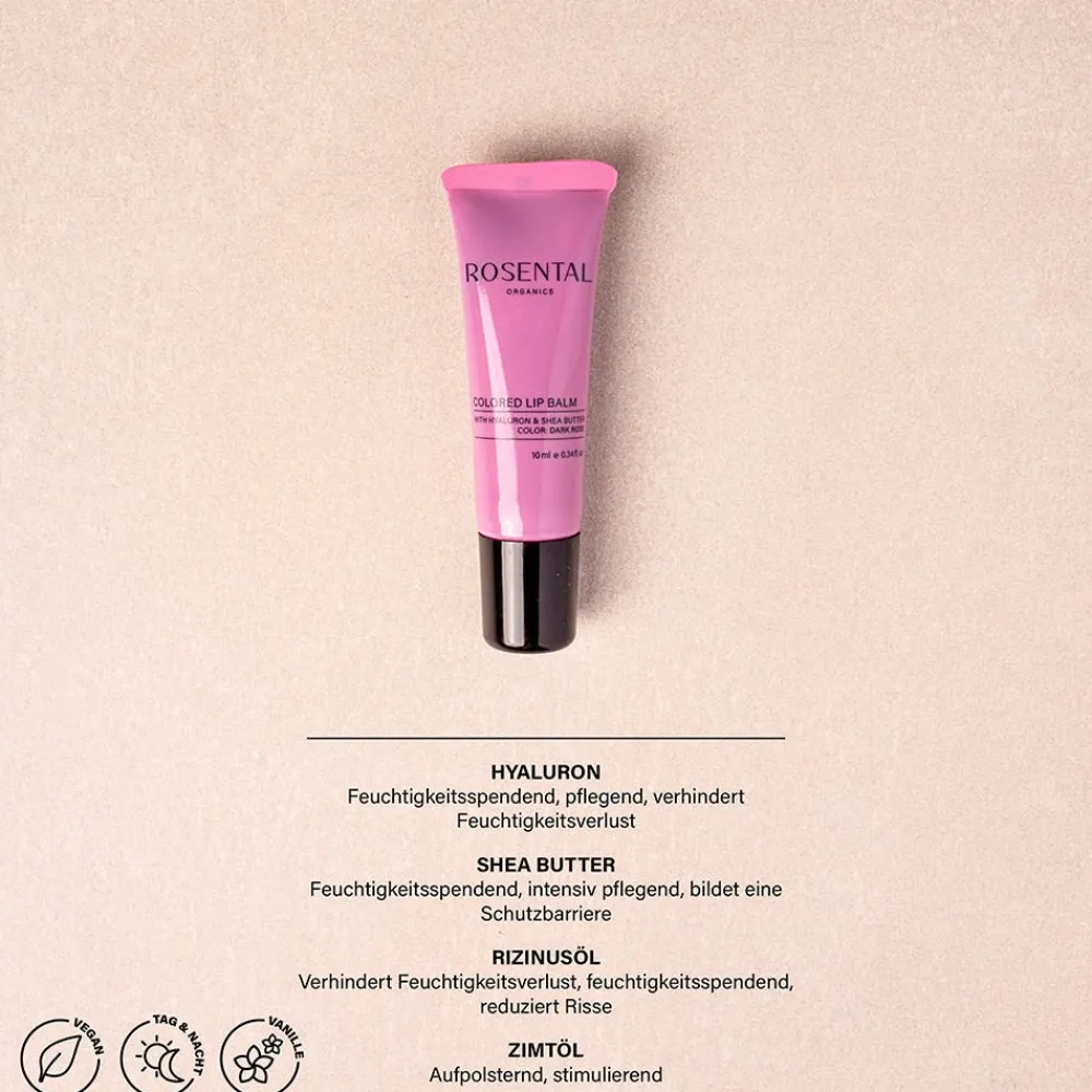 Colored Lip Balm Dark Rose 10 ml-Rosental Organics Online