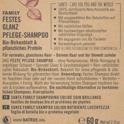 SANTE Hagel Nature| Shampoo|Festes Glanz Pflege-Shampoo Birkenblatt & Protein 60 g