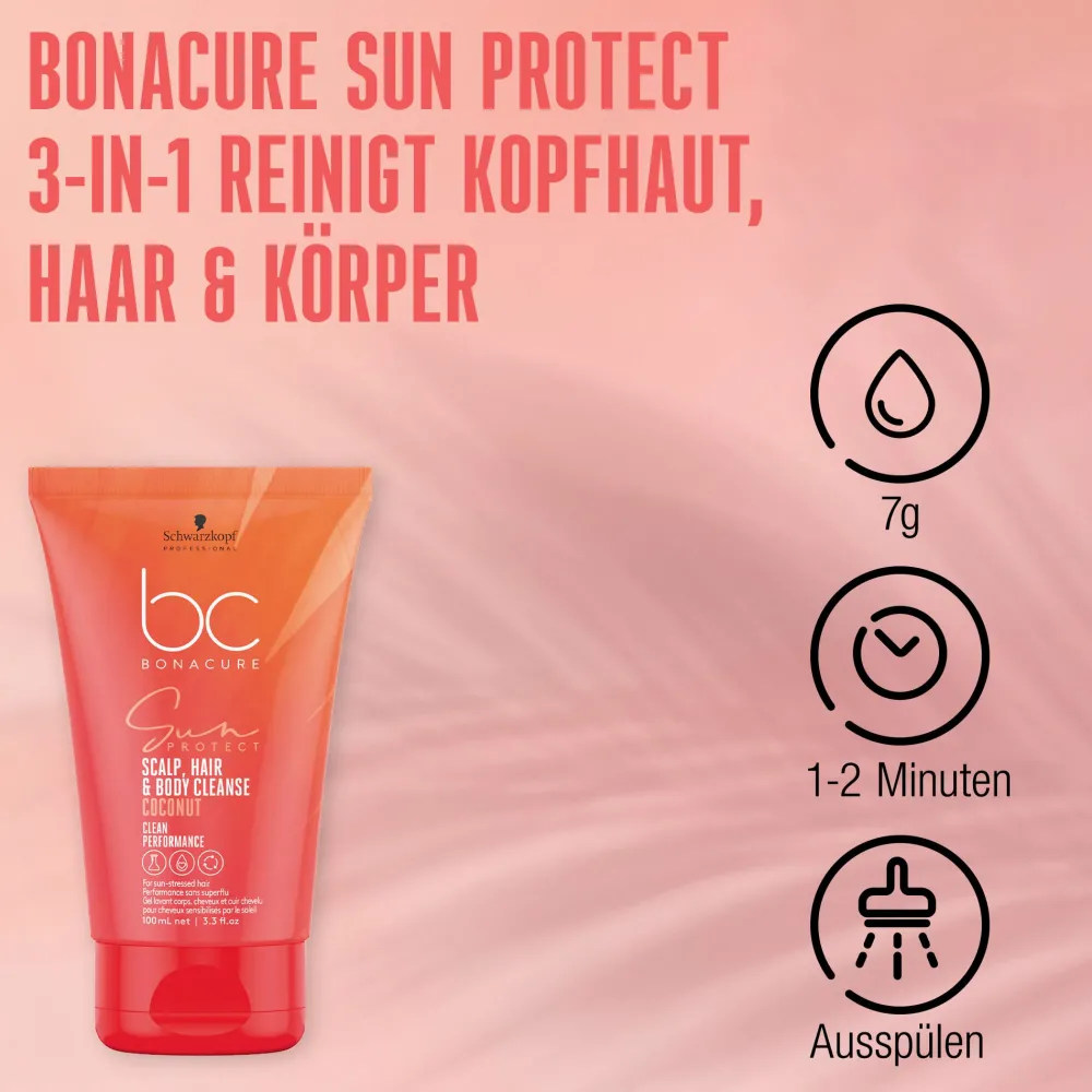 Schwarzkopf BC Bonacure Sun Protect 3-in-1 Cleanser 200 ml-Schwarzkopf Professional New
