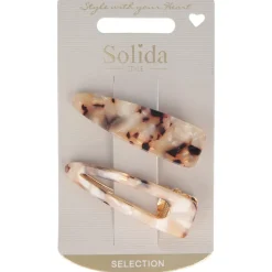 Solida Haarschmuck^Haarclip braun gemustert 2 Stück