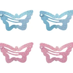 Solida Haarschmuck^Haarclip Schmetterling blau/rosa Glitzer