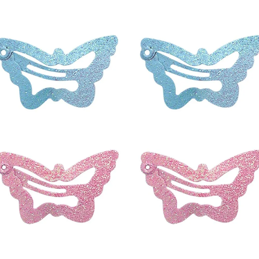 Solida Haarschmuck^Haarclip Schmetterling blau/rosa Glitzer