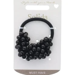 Solida Haarschmuck|Haargummi Perlen schwarz 1Stk.