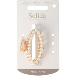Solida Haarschmuck|Haarklammer Perle gold