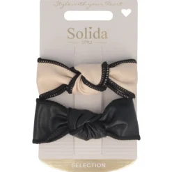 Leder-Schleife mehrfarbig 2 Stück-Solida