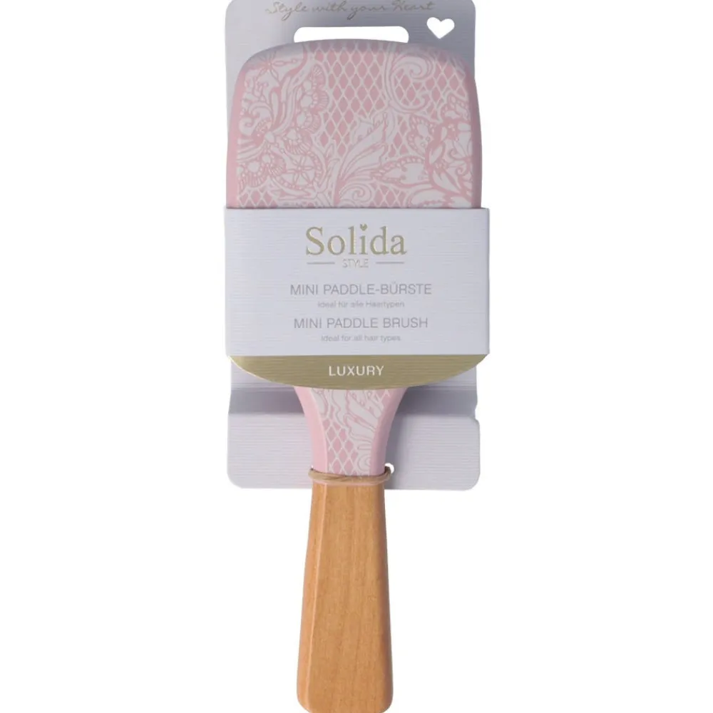 Mini Paddle Brush Rosa Spitze Print-Solida Sale