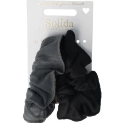 Scrunchie grau/schwarz 2 Stück-Solida Discount