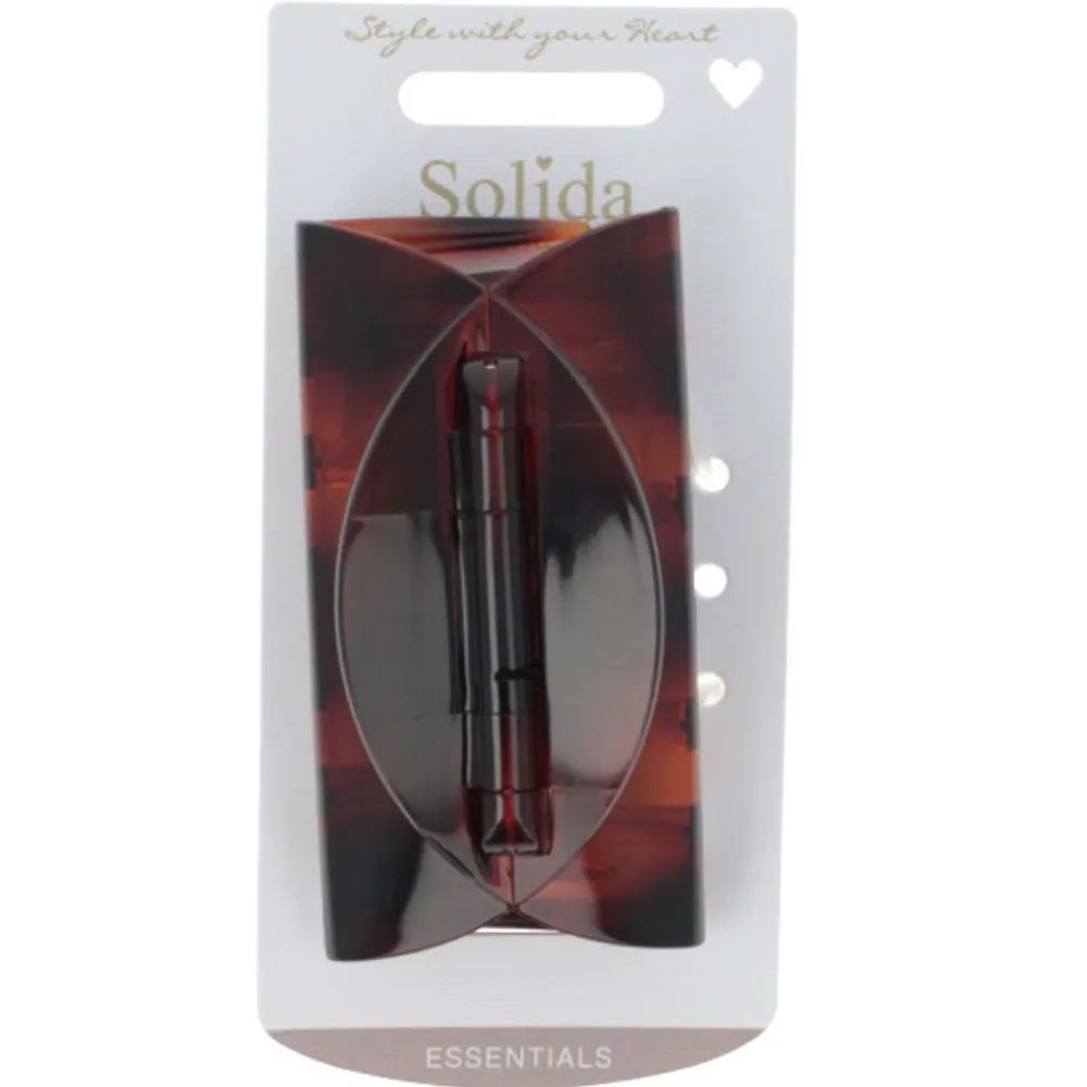 Solida Haarschmuck^Wasserwellklammer flach groß Havanna