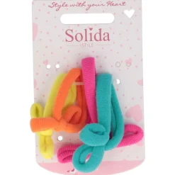 Solida Haarschmuck|Zopfabbinder Uni Schleife bunt 4 Stk.