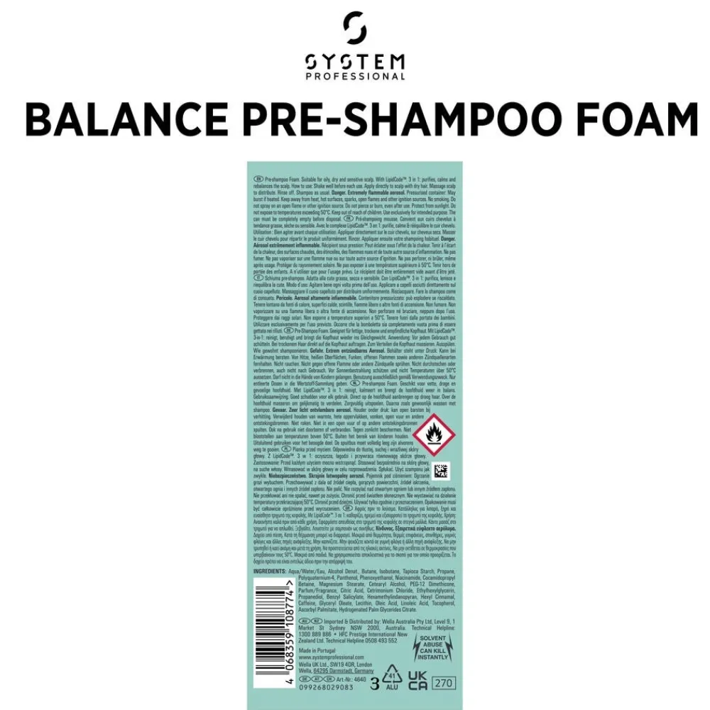 Balance Pre-Shampoo Foam 200 ml-System Professional LipidCode Outlet