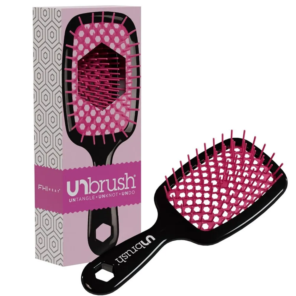 Detangling Hair Brush Schwarz/Rosa-UNbrush