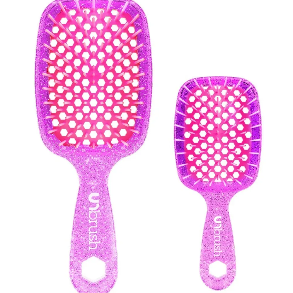 UNbrush Bürste|Glitter Duo Set Rosenquarz Rosa
