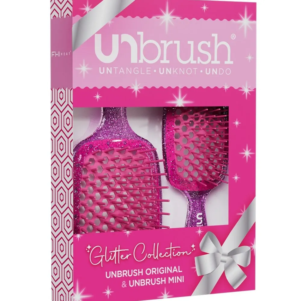 UNbrush Bürste|Glitter Duo Set Rosenquarz Rosa