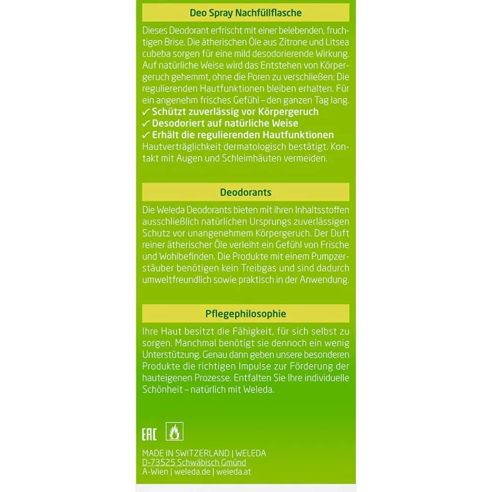 Citrus Fresh Deo Spray Nachfüllflasche 200 ml-Weleda Sale