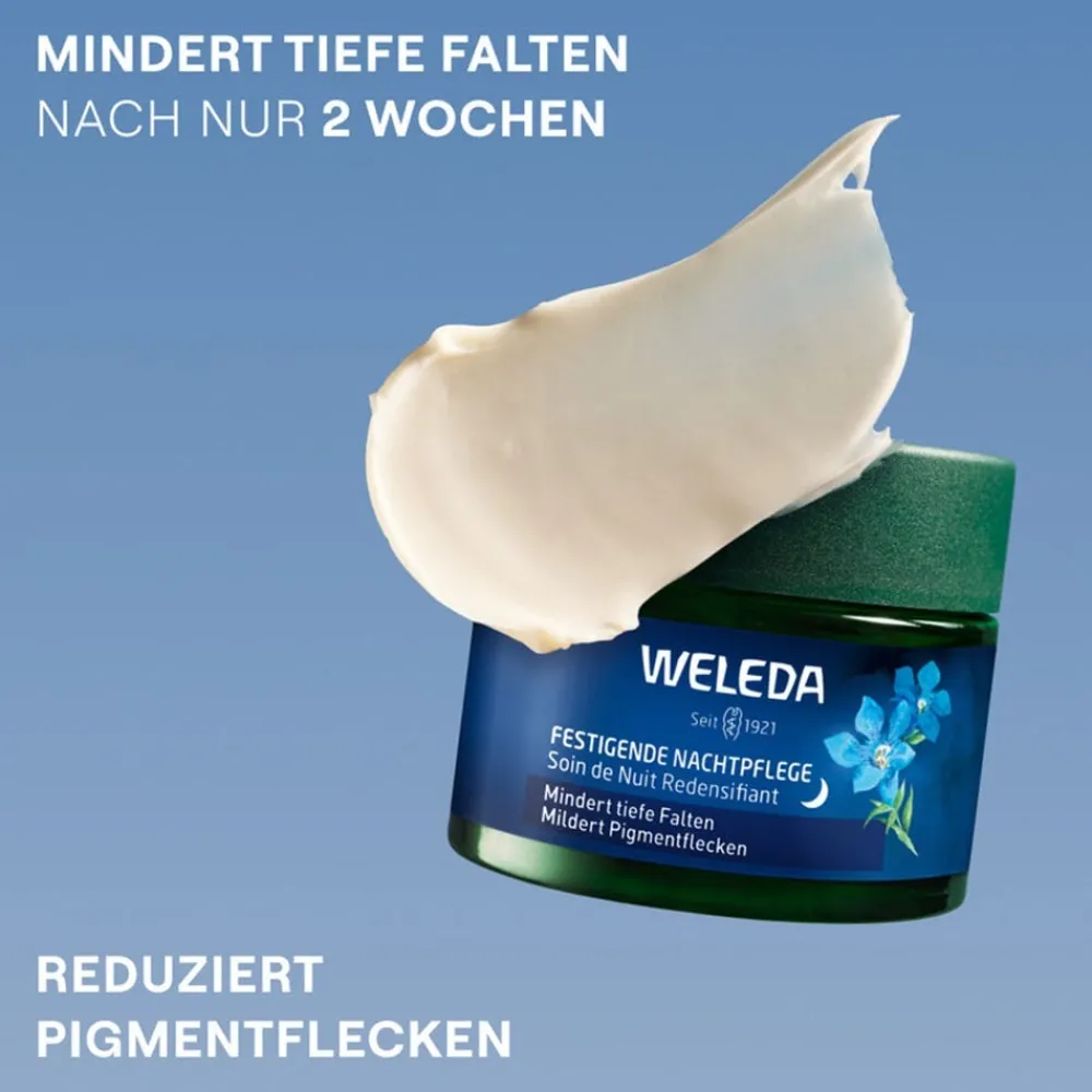Weleda Hagel Nature|Gesicht^Festigende Nachtpflege Blauer Enzian & Edelweiss 40 ml