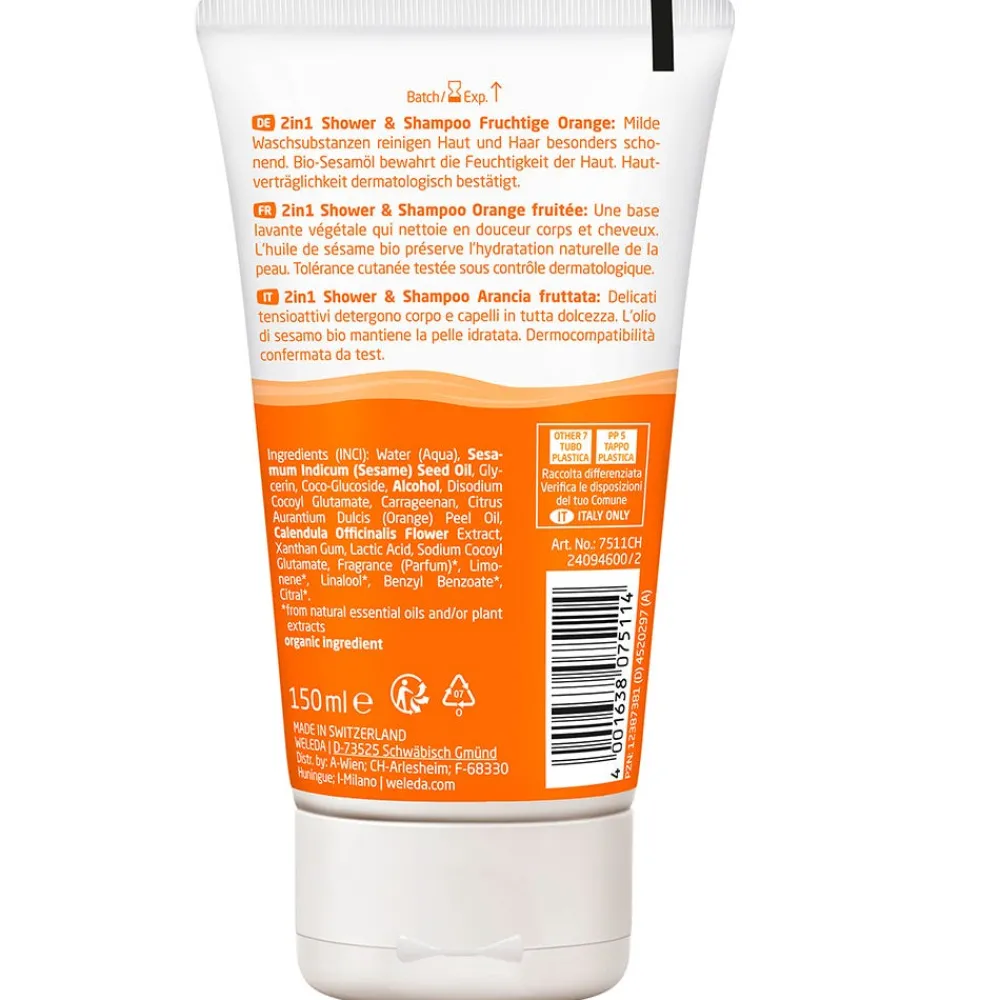 Kids 2in1 Shower & Shampoo Orange 150 ml-Weleda Best