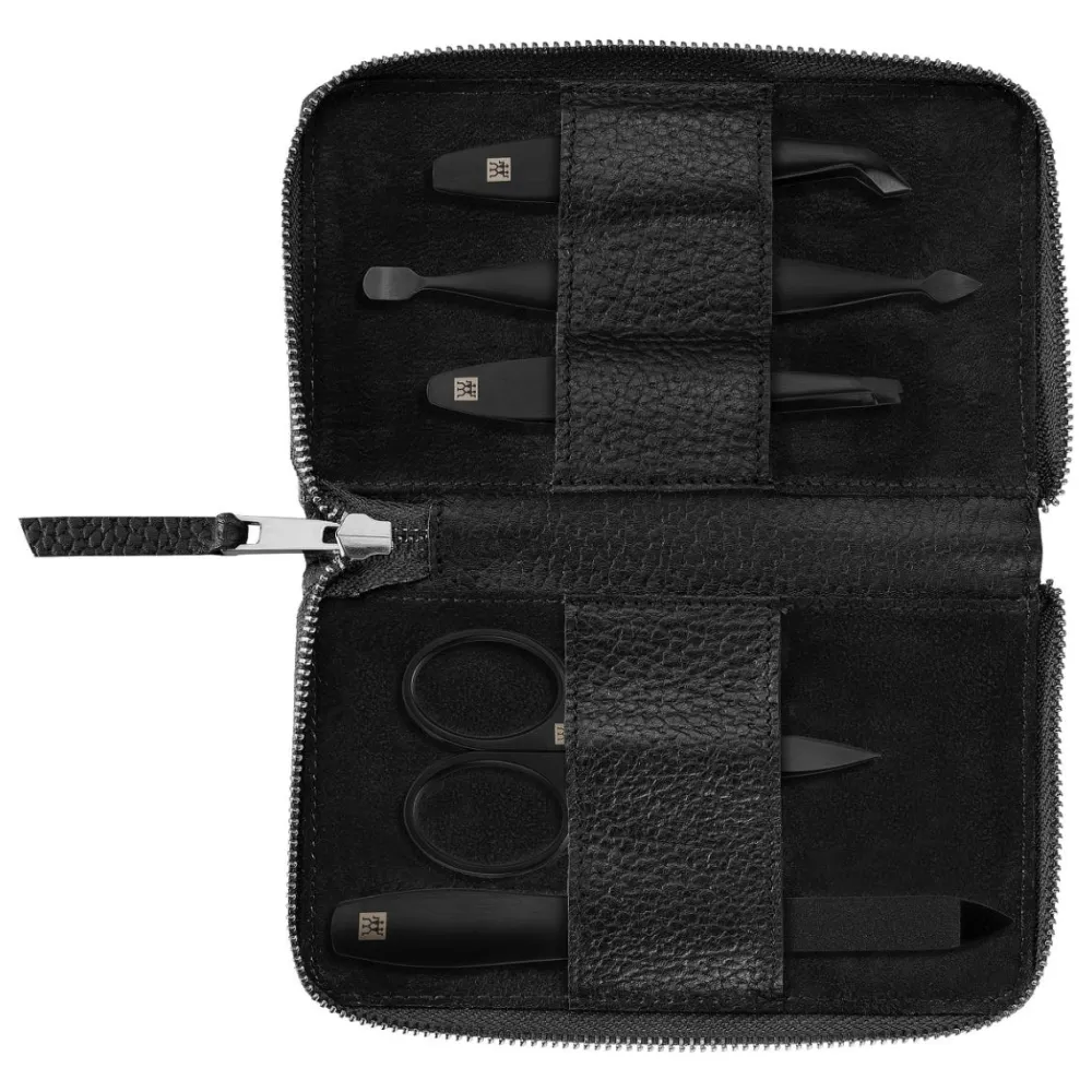 ZWILLING Beauty Hand & Fuß|Zwilling Maniküre Pediküre Set 5 tlg. mit Nagelschere schwarz