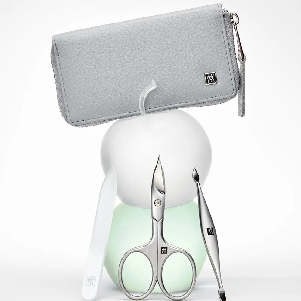 ZWILLING Beauty Hand & Fuß^Zwilling Maniküre Pediküre Set 3tlg. mit Kombi-Nagelschere grau